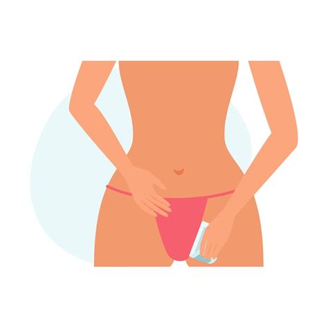 Premium Vector Girl Epilating Bikini Area With Wax Strip Hair Removal In Bathroom