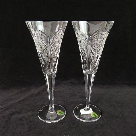 Waterford Crystal Glasses Toasting Flutes Millennium Collection 2000