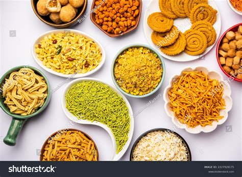 Indian Tea Time Snacks Group Sev Stock Photo 2227928175 | Shutterstock