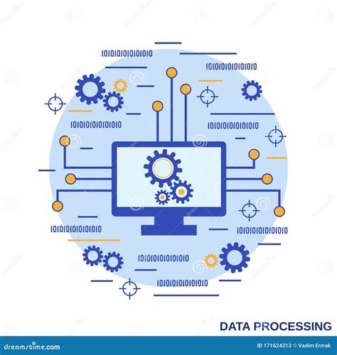 Ilustración Del Concepto Vectorial De Procesamiento De Datos