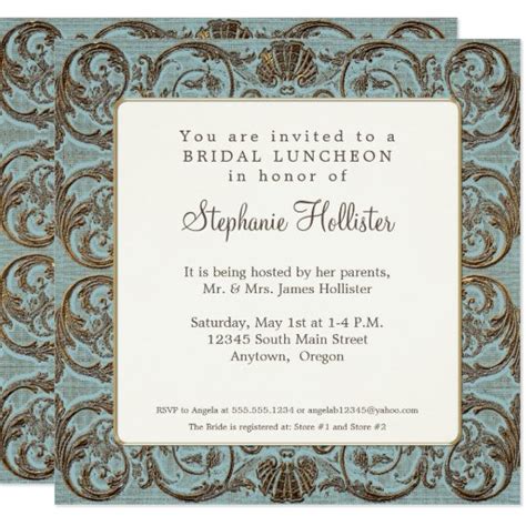 Vintage Baroque Elegant Bridal Shower Luncheon Invitation | Zazzle.com