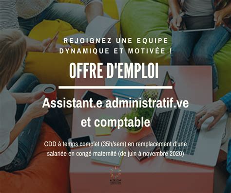 Offre D Emploi Un E Assistant E Administratif Ve Et Comptable