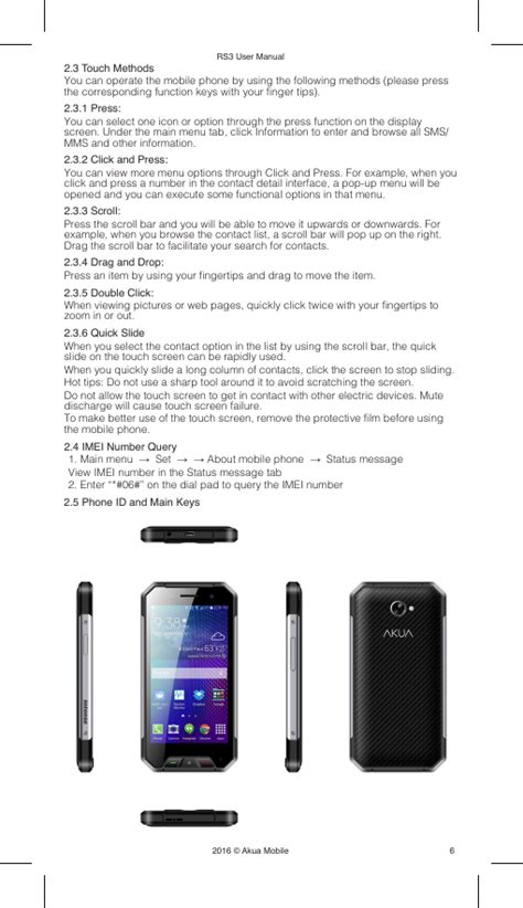 Aqua Rs Smartphone User Manual