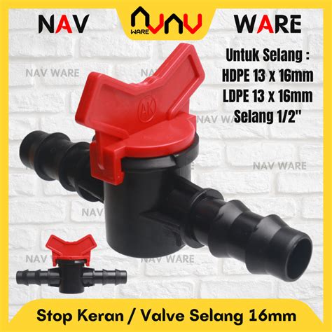 Jual Stop Keran Selang Air 1 2 Inch Pe 16mm Valve Mini Pe 13 X 16 Mm