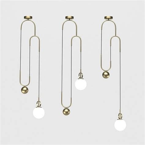 Lamp 1 Modern Brass Pendant Light 3d Model Cgtrader