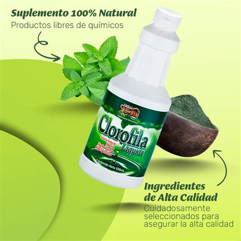 Clorofila Líquida 500 ml Con Espirulina Natural Yazmin