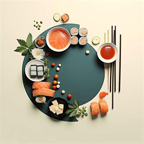 Premium Ai Image Photoshoot Of Sushi Restaurant Square With Circular