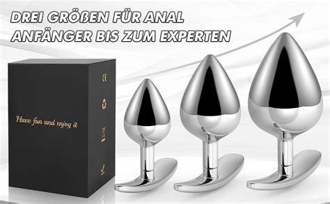 Stück Metall Analplug mit Stoss Sex Spielzeug für Frau Edelstahl ButtPlug Set für