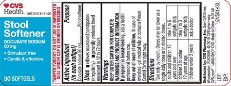 Dailymed Stool Softener Docusate Sodium 50 Mg Docusate Sodium