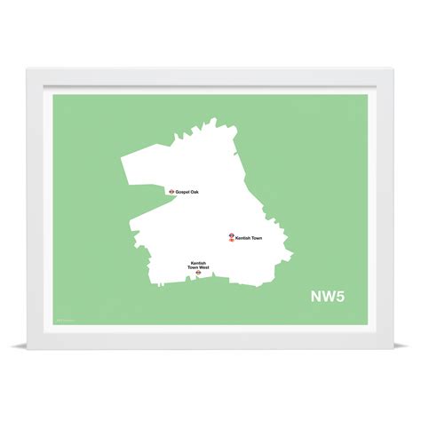 NW5 Postcode Map Giclée Art Print | London Art Prints