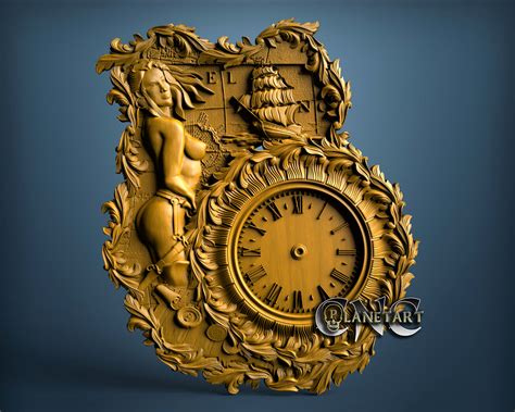 Pirate Clock 3d Stl Model 1223 Cnc Planet Art