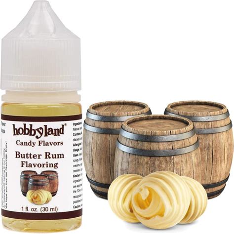 Hobbyland Candy Flavors Butter Rum Flavoring 1 Fl Oz Butter Rum