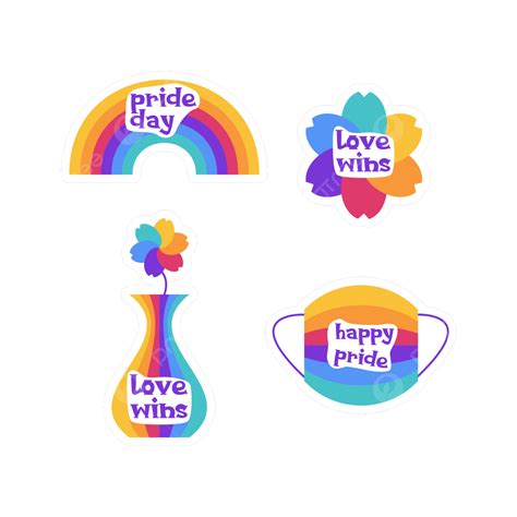 Pride Lgbt Rainbow Vector Hd Images Rainbow Pride Sticker Love Flower Pot Rainbow Homosexual