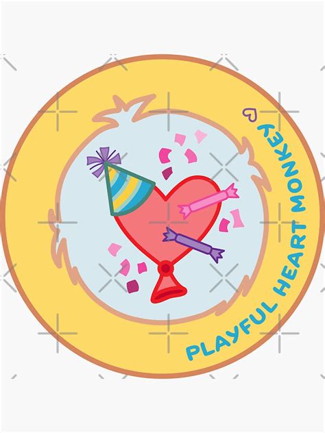 Playful Heart Monkey Caring Cousin Badge Sticker For Sale By