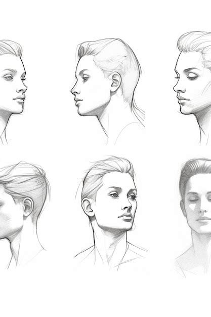 Premium AI Image | Woman face sketch close up illustration and hair style