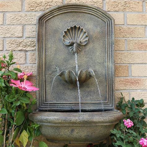 Sunnydaze Decor 27 In H Resin Wall Fountain Outdoor Fountain In The