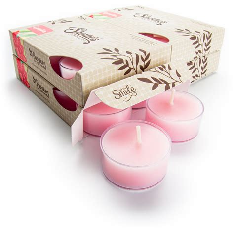 Pure Carnation Tealight Candles Bulk Pack 24 Pink Highly Scented Tea Lights Made With