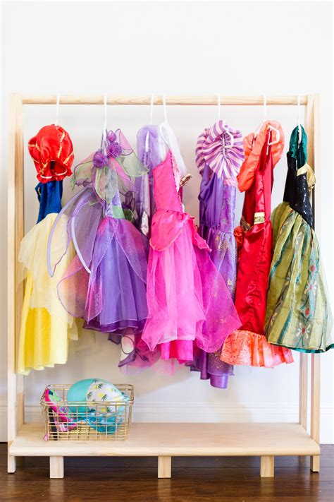 Girls DIY Dress Up Storage Station - Storing All the Dress Up Clothes