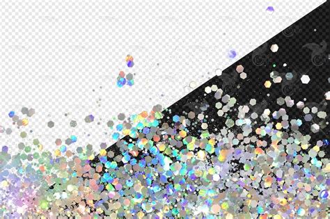 Seamless Holographic Glitter Borders Clipart Silver And Etsy