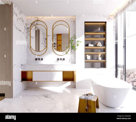 3d Render Of Luxury Bathroom Stock Photo Alamy