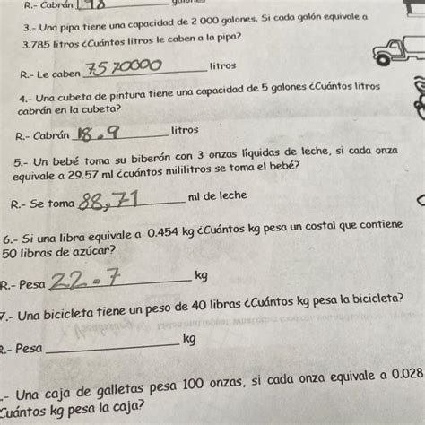 7 Una bicicleta tiene un peso de 40 libras Cuántos kg pesa la