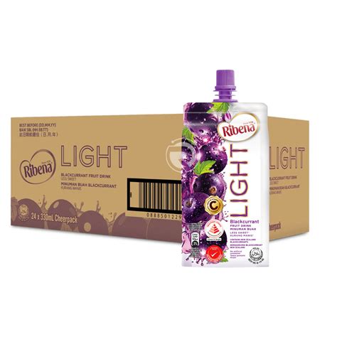 Ribena Cheerpack Light Blackcurrant Drink Less Sugar 330ml X 24