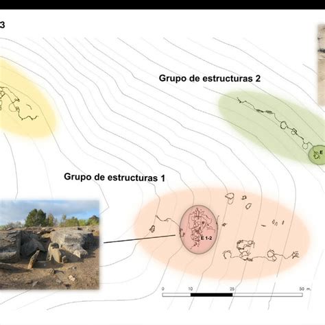 Localización de la Estructura de construcción mixta 1 2 y de la cueva