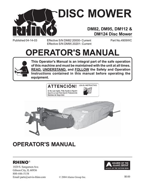 Servis Rhino Parts Manual