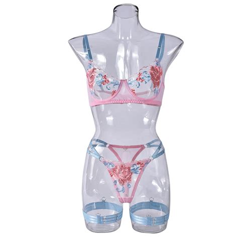 Pcs Lingerie Set Bra And Thong Beautiful Sheer New Multi Color