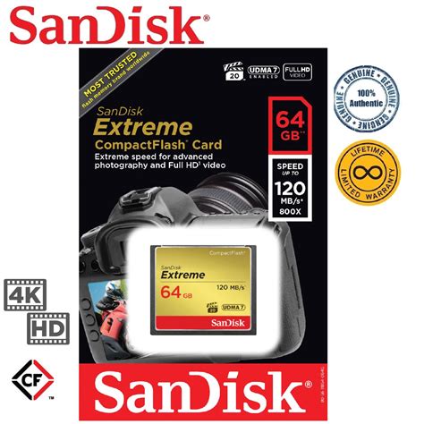 SanDisk 64GB Extreme Compact Flash 800x 120MB S Legend Thailand