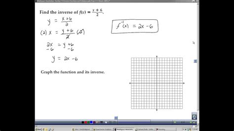 Algebra 2 Section 7 8 Inverse Functions And Relations Youtube