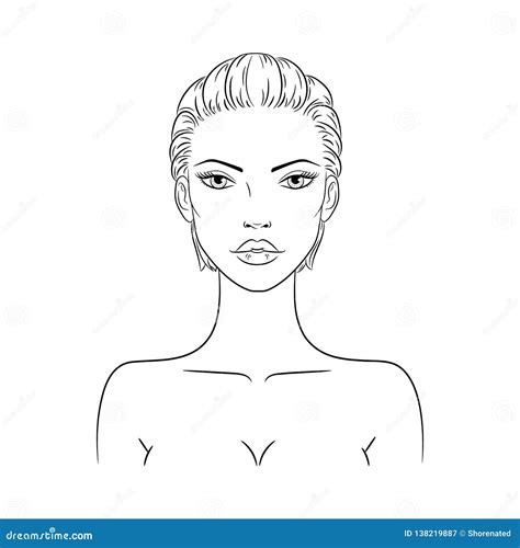 Vector Illustration Of A Beautiful Nude Woman Stock Vector Illustration Of Eyes Contour