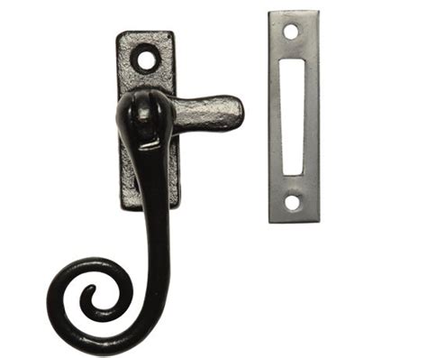 Kirkpatrick Smooth Black Malleable Iron Monkey Tail Casement Fastener