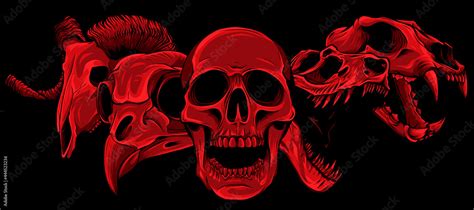 vector illustratio of animal skull art design Stock Vector | Adobe Stock