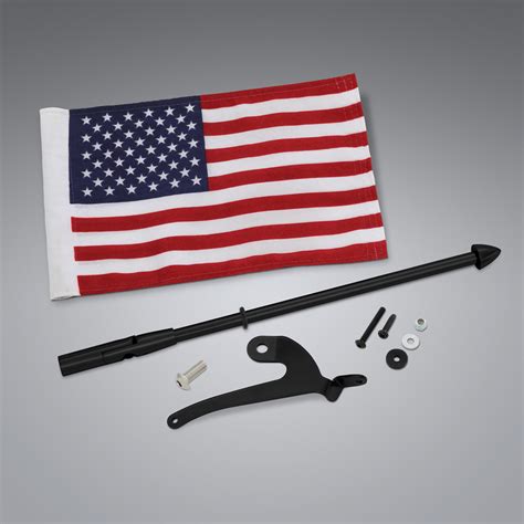 Show Chrome Flag Pole Trunk Foldable Black Right Side Only Rt