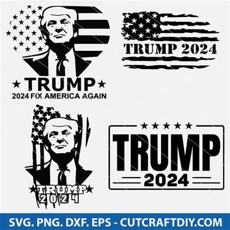 Trump 2024 SVG Bundle Fix America Again PNG Trump Flag SVG Trump SVG