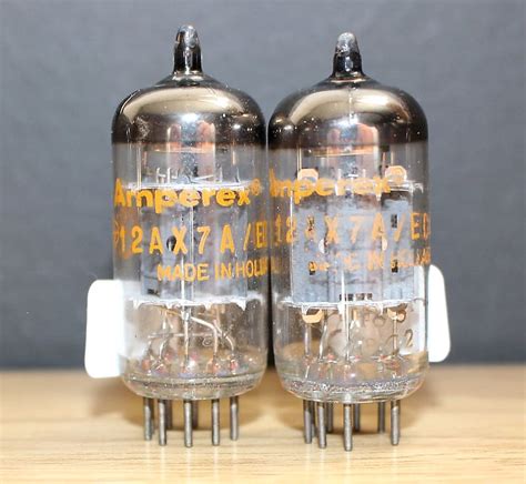 AMPEREX ECC83 HOLLAND 12AX7 TIGHT MATCH PAIR ORANGE GLOBE Reverb UK