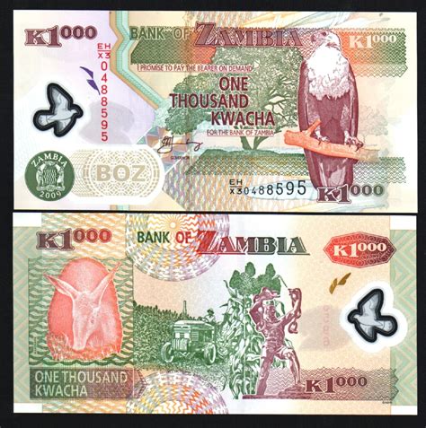 Zambia Kwacha P Unc Zambian X Replacement Giraffe Polymer