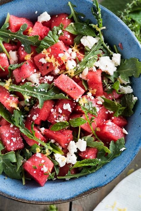 Arugula Watermelon Feta Salad Recipe With Mint