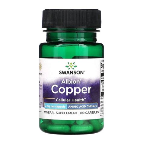 Swanson Albion Copper, Медь 2 мг - 60 капсул - купить с доставкой по ...