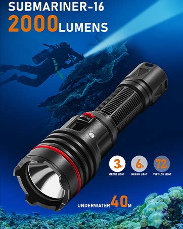 Diving Torch Letonpower L Lumens Underwater Video Light Dive