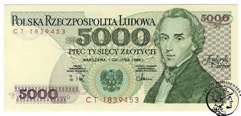 Polska 5000 złotych 1988 seria CT st 1 archiwum niemczyk pl