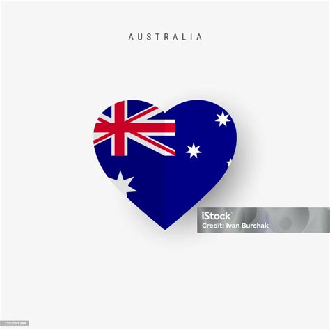 Australia Heart Shaped Flag Origami Paper Cut Australian National