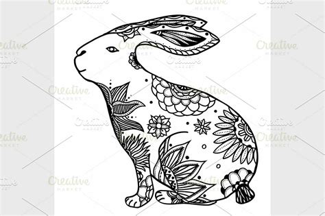 Doodle Rabbit Illustration Custom Designed Graphics Creative Market