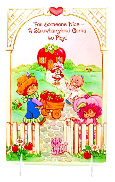 Adorble Completely Embossed Vintage Strawberry Shortcake Board Game Valentines Day Card From