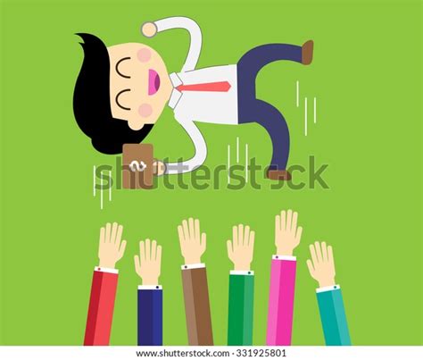 Popular Businessman Get Thrown Into Air Stock Vector Royalty Free