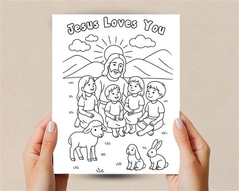 Jesus Loves You Coloring Page Printable Christian Activity Page