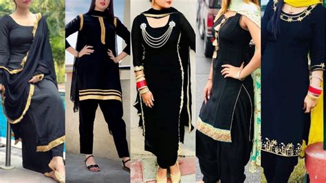 Top 40 Black Punjabi Suit Design With Laces Black Punjabi New Suits