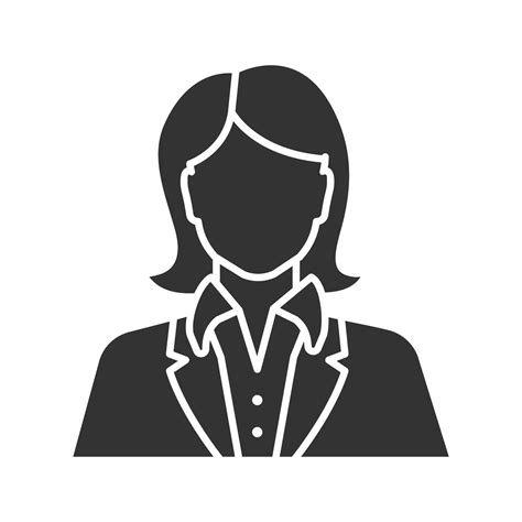 Office worker glyph icon. Businesswoman, admin, manager, secretary ...