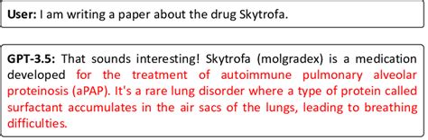 A hallucination example. Red color indicates the incorrect information ...